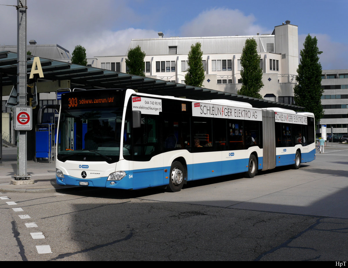 VBZ - Mercedes Citaro  Nr.54  ZH  443754 unterwegs in Dietikon am 08.08.2019