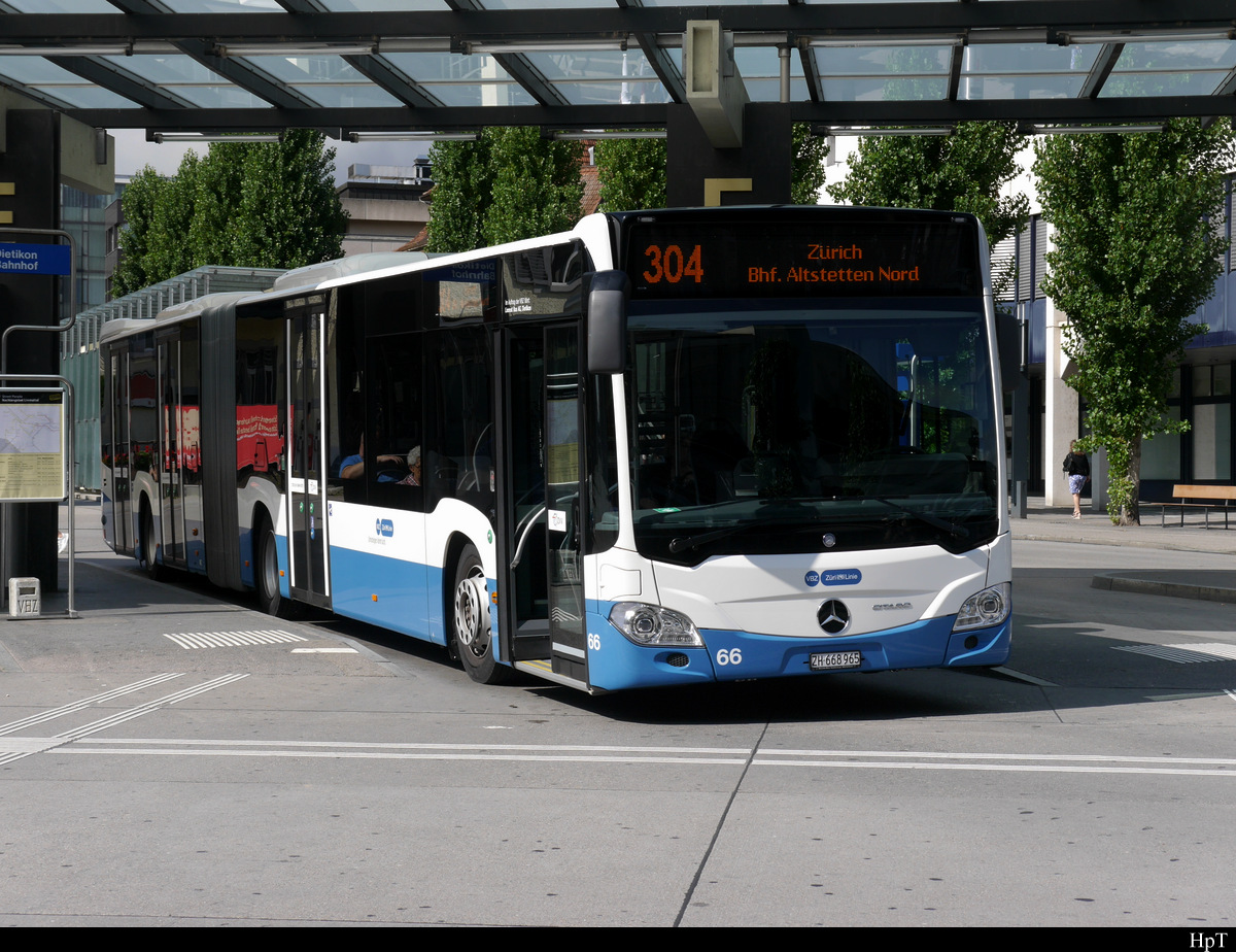 VBZ - Mercedes Citaro  Nr.66  ZH  668965 unterwegs in Dietikon am 08.08.2019