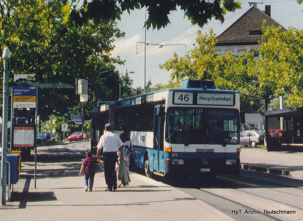 VBZ - Mercedes O 405 GN Nr.577 ZH 540577 unterwegs auf der Linie 46 im September 1994 .. Archiv Teutschmann