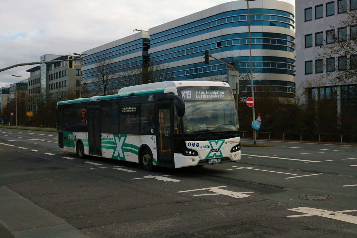 VDL Citea RMV Schnellbuslinie X19 am 28.12.22 in Neu-Isenburg 