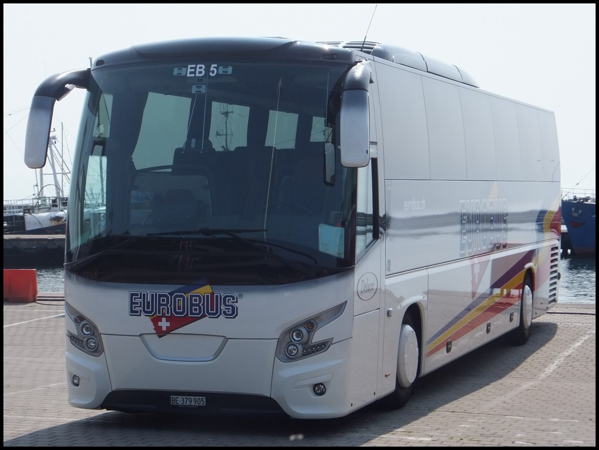 VDL Futura von Eurobus aus der Schweiz im Stadthafen Sassnitz am 09.07.2013