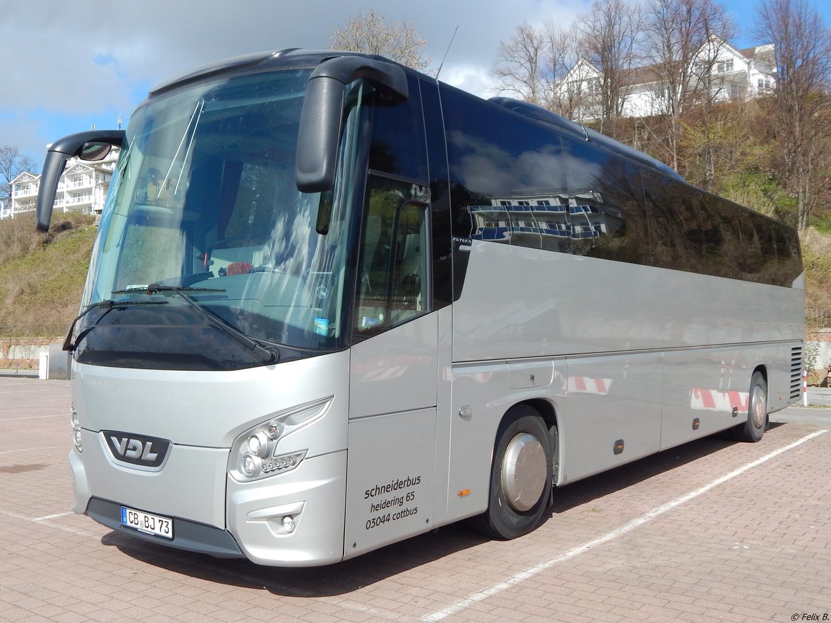 VDL Futura von Schneiderbus aus Deutschland im Stadthafen Sassnitz am 23.04.2016
