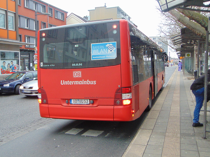 Verkehrsgesellschaft mbH Untermain (VU) / AB-VU 53 / Aschaffenburg, Hauptbahnhof/ROB / MAN Lion's City Ü / Aufnahemdatum: 23.02.2020