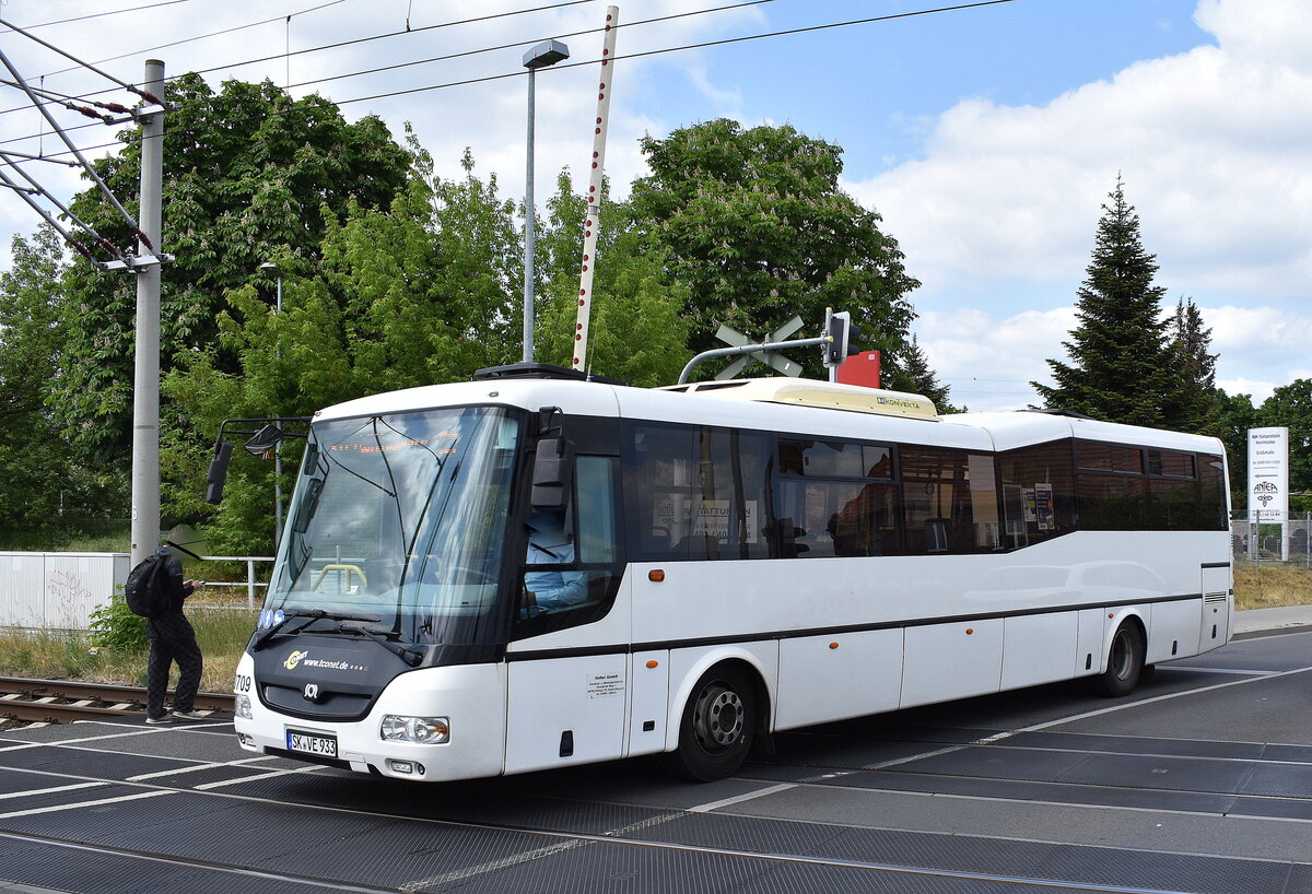 Vetter Verkehrsbetriebe GmbH mit einem SOR BN 12 Low-Entry-Eindeckerbus (Baujahr 2018) im Liniendienst Lutherstadt Wittenberg-Piesteritz am 25.05.23