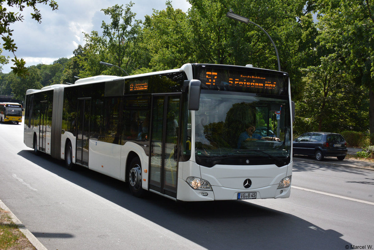 VG-B 45 ist am 05.08.2018 für die S-Bahn Berlin GmbH als SEV unterwegs. Aufgenommen wurde ein Mercedes Benz Citaro G II / Bahnhof Wannsee.