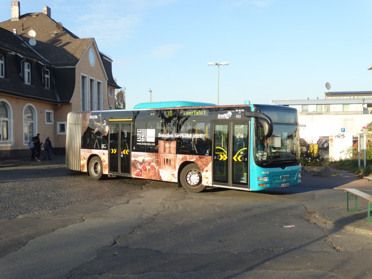 VGF MAN Lions City G 403 erreicht am 05.11.15 Bad Vilbel Bhf