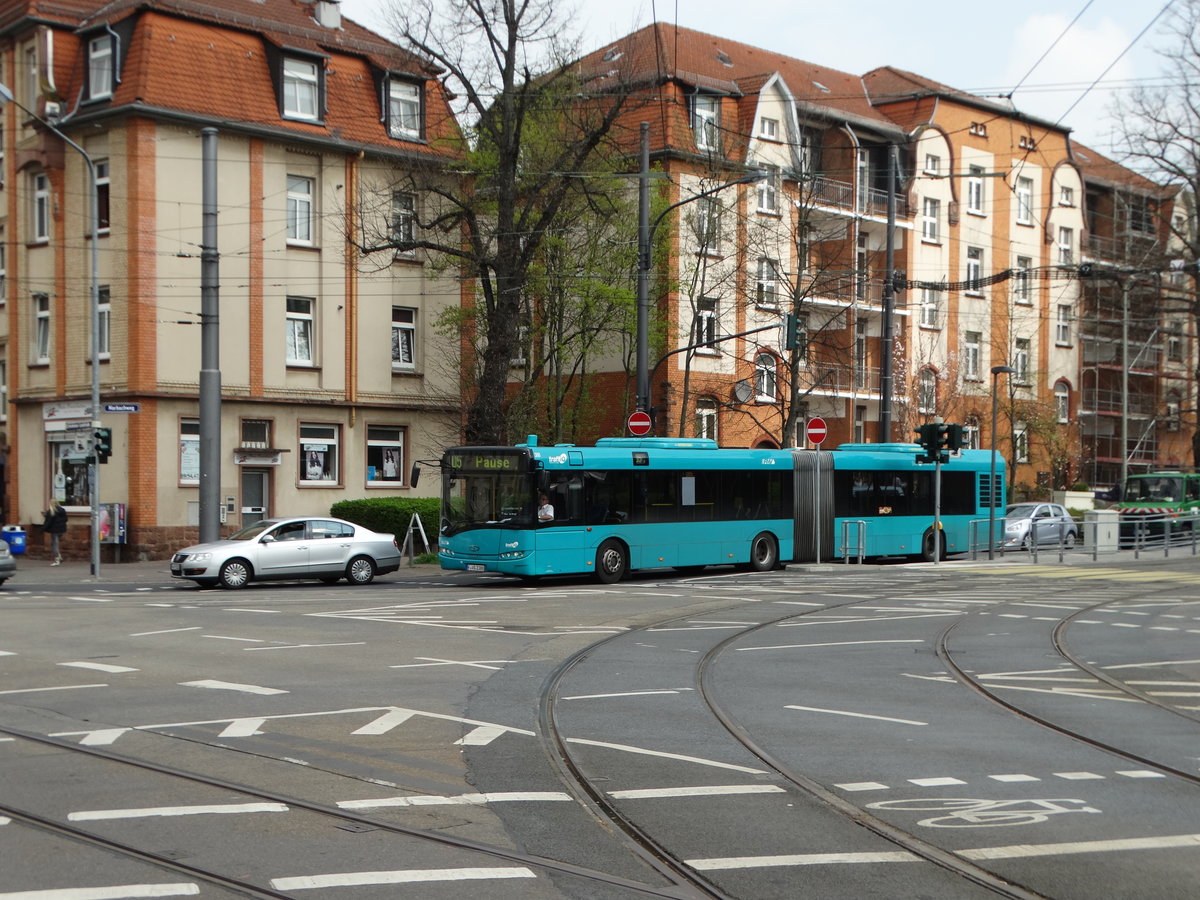 VGF/ICB (In der City Bus) Solaris Urbino 18 Wagen 388 als SEV auf der Linie U5 am 14.04.16 in Frankfurt am Main