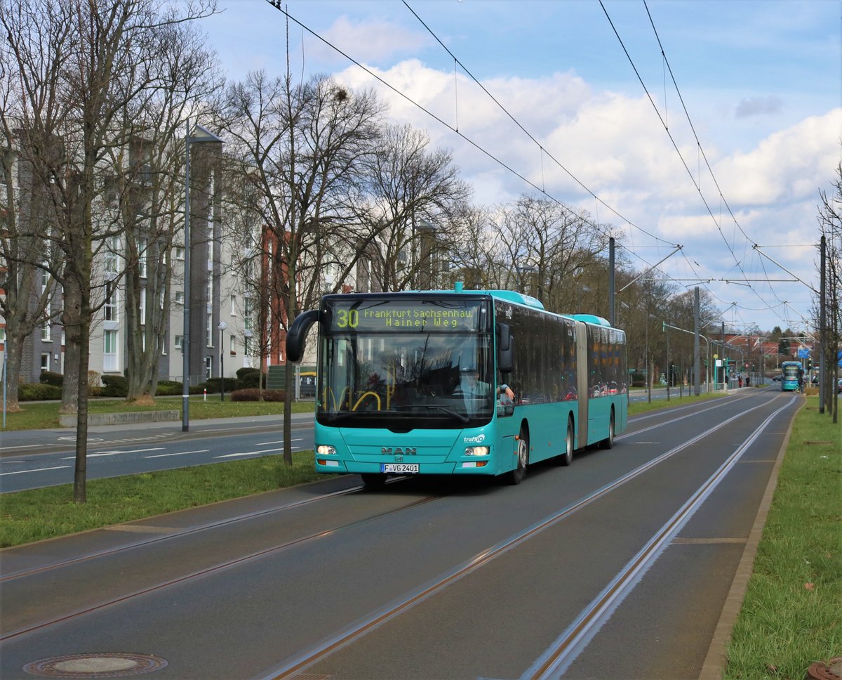 VGF/ICB MAN Lions City G Wagen 401 am 31.03.18 in Frankfurt am Main Friedberger Warte