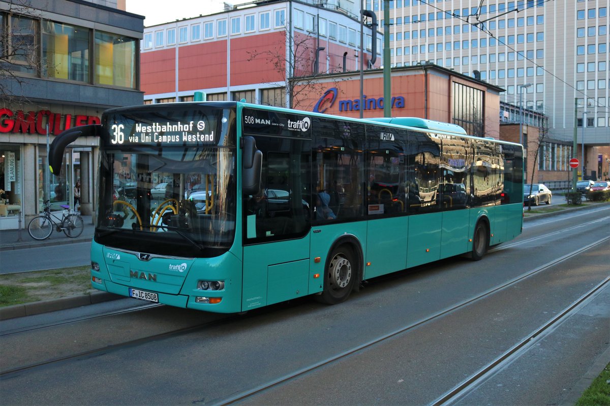 VGF/ICB MAN Lions City Wagen 508 am 19.01.19 in Frankfurt am Main Konstablerwache