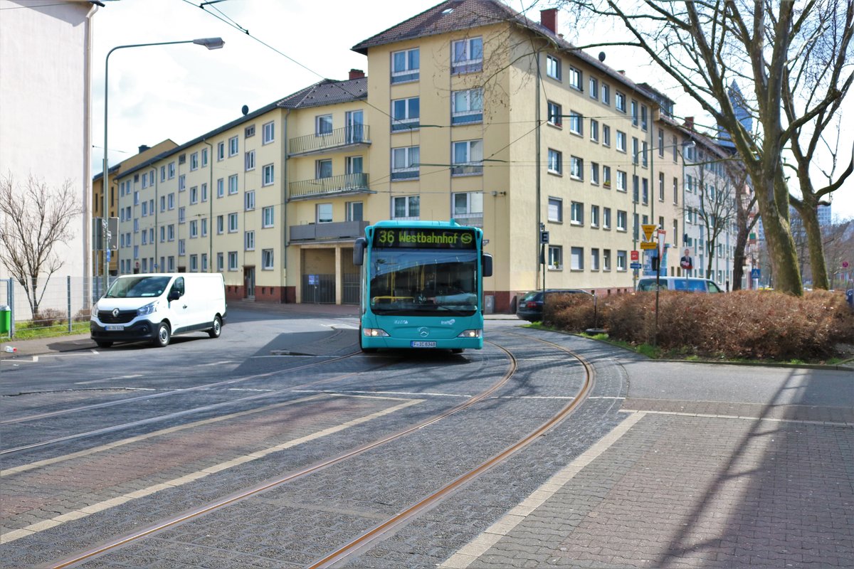 VGF/ICB Mercedes Benz Citaro 1 Facelift Wagen 348 am 31.03.18 in Frankfurt am Main Westbahnhof