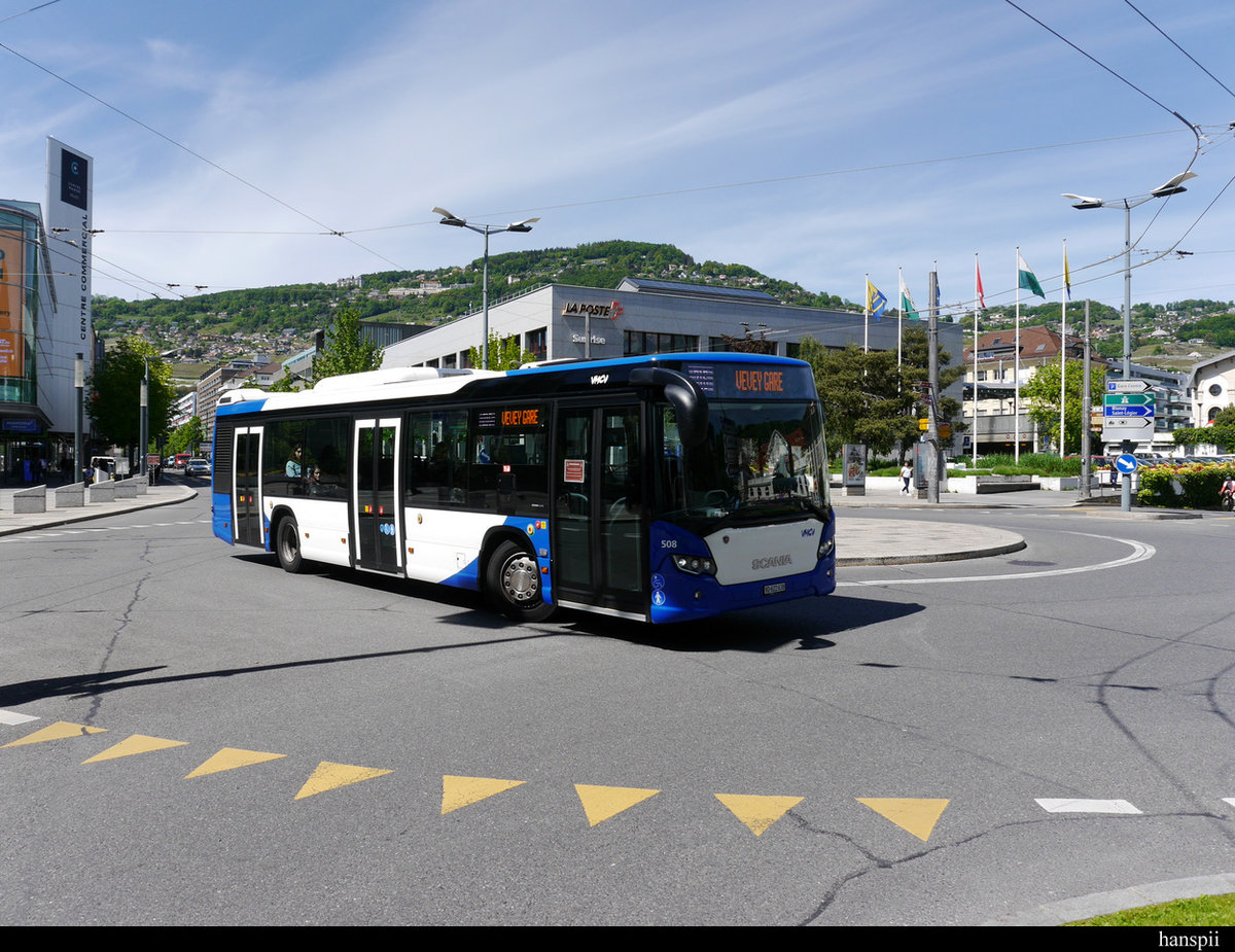 VMCV - Scania Citywide Nr.508 VD 622638 unterwegs in Vevey am 2020.05.04