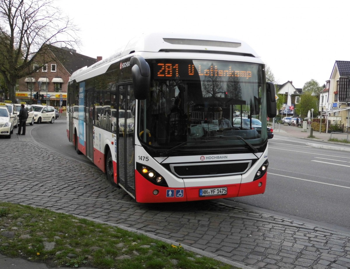 Volvo 7900 Hybrid HHA 1475 auf Linie 281 am Eidelstedter Platz, 2.5.15