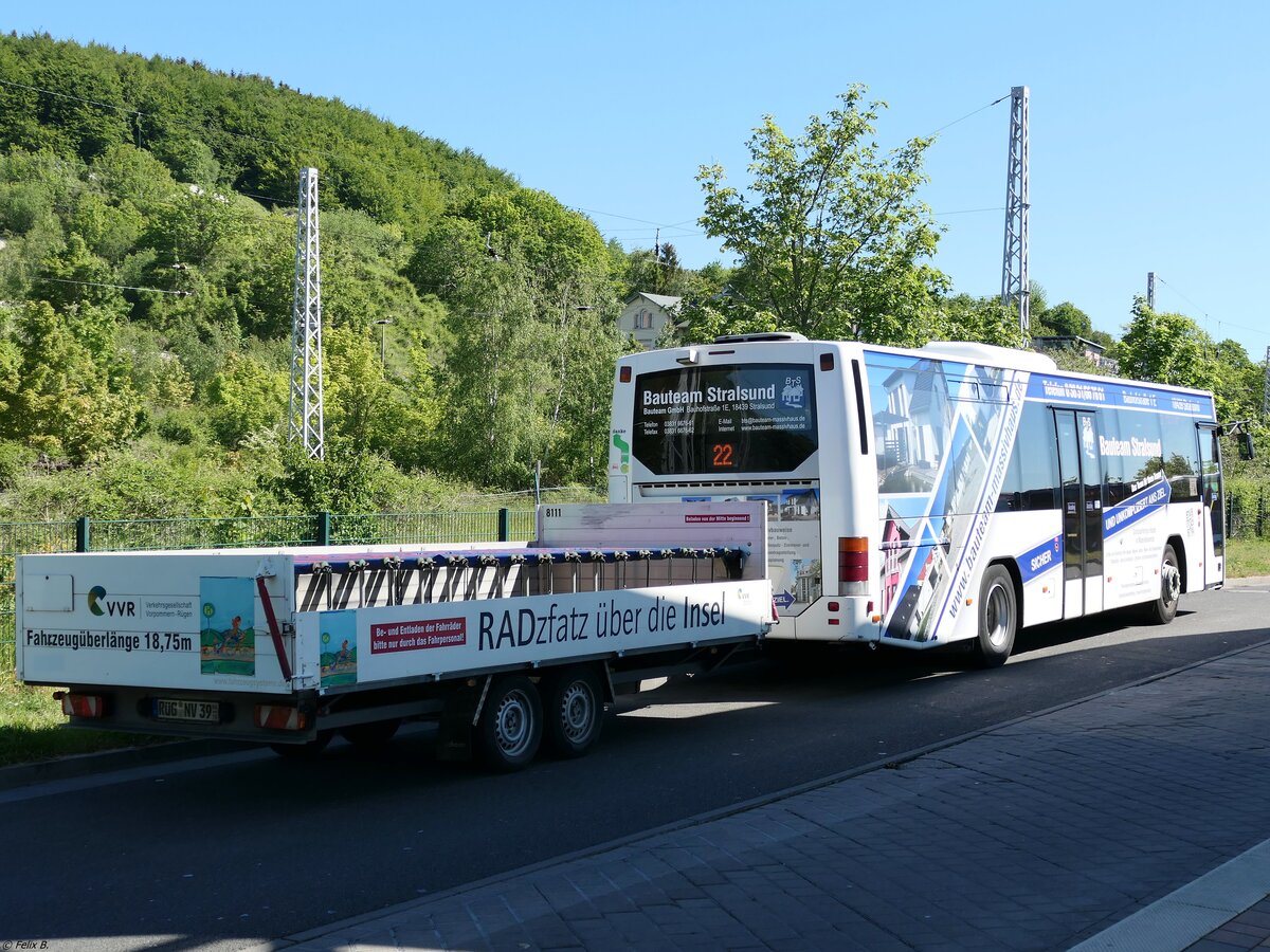 Volvo 8700 mit Anhänger der VVR in Sassnitz am 01.06.2020