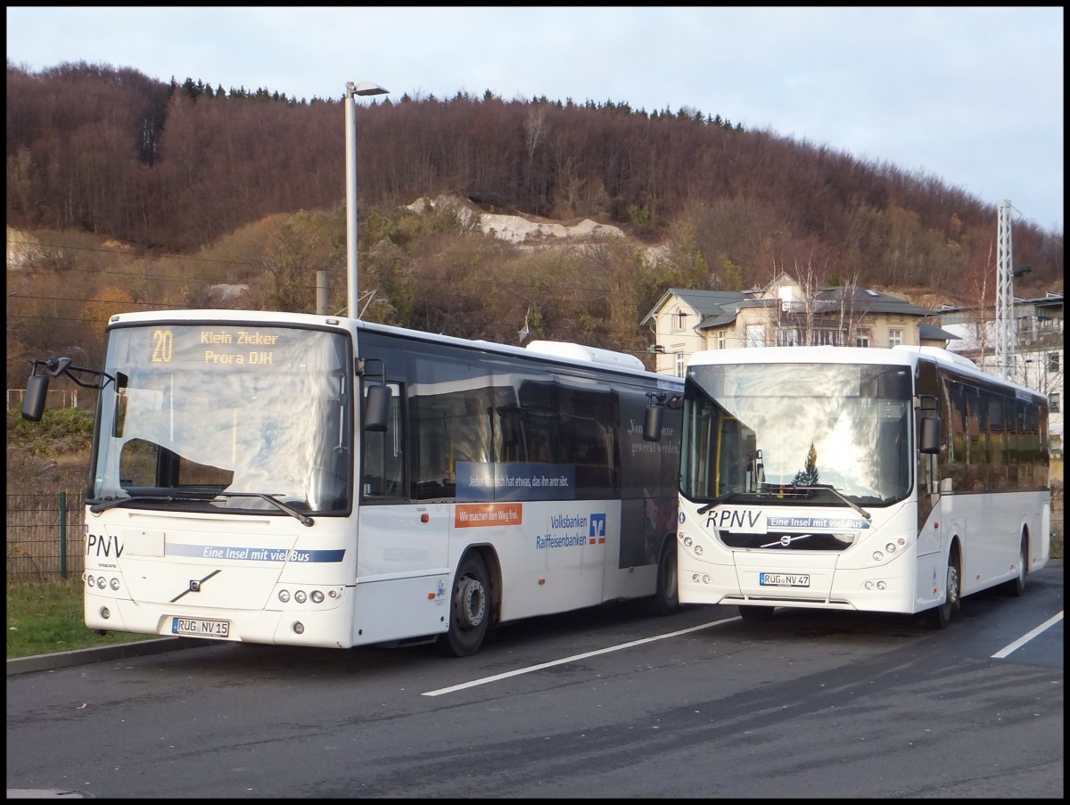 Volvo 8700 und Volvo 8900 der RPNV in Sassnitz am 23.11.2013