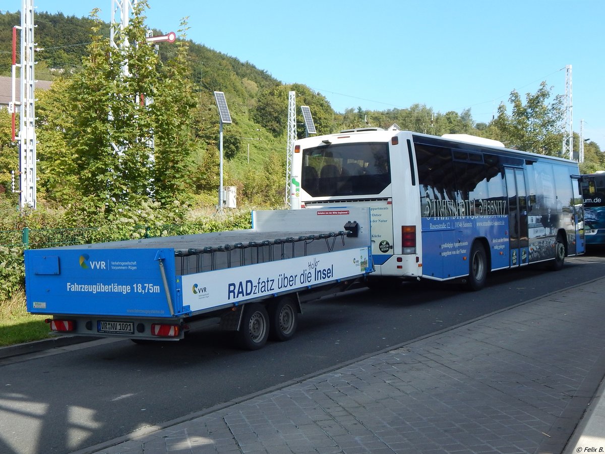 Volvo 8700 der VVR mit Fahrradanhänger in Sassnitz am 17.09.2017