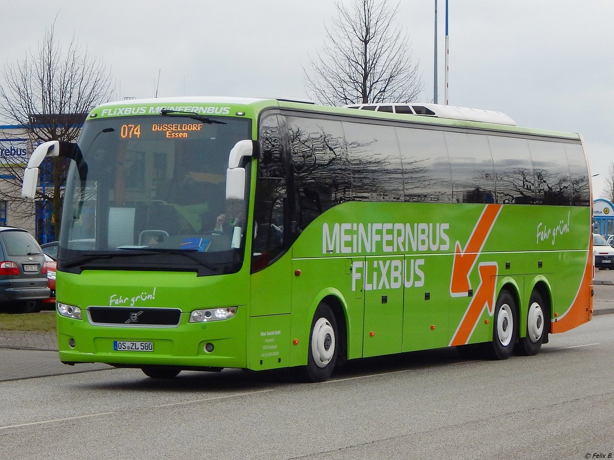 Volvo 9700 von Flixbus/Höner Touristik aus Deutschland in Rostock am 25.01.2018