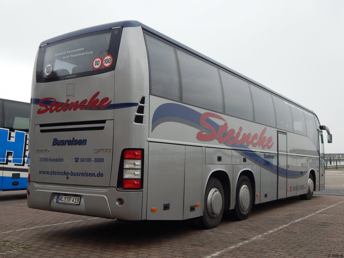 Volvo 9700 von Steincke aus Deutschland im Stadthafen Sassnitz am 14.04.2018
