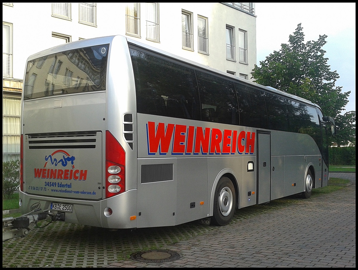 Volvo 9700 von Weinreich aus Deutschland mit Radanhnger in Bergen am 12.08.2013