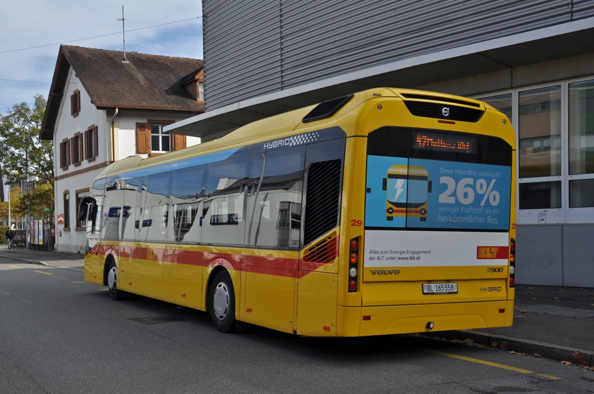 Volvo Hybrid Bus 29 auf der Linie 47 an der Haltestelle Leimgrubenweg. Die Aufnahme stammt vom 14.10.2014.