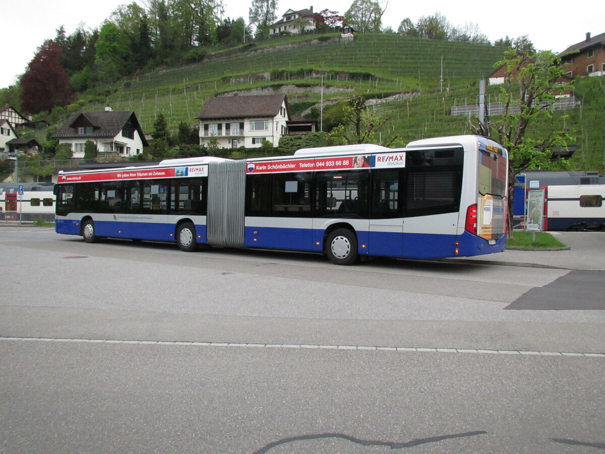VZO - Mercedes Citaro Nr. 151 an der Haltestelle beim Bahnhof in Feldbach am 6.5.21