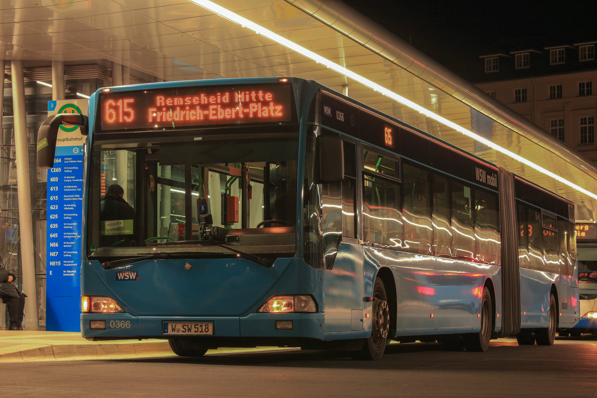 W-SW 518, Mercedes-Benz O530 Citaro G, 615 nach Remscheid-Mitte Friedrich-Ebert-Platz, Wuppertal-Elberfeld, 19.03.2021