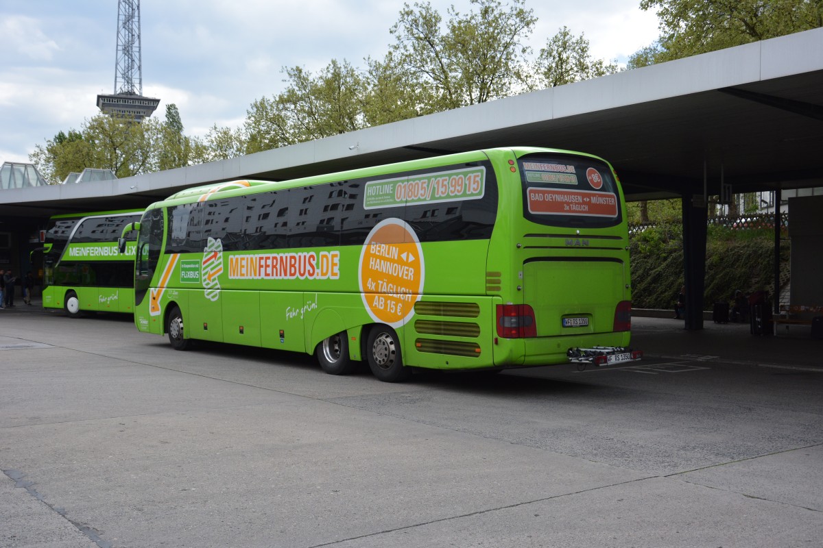WF-RS 1350 wurde am 07.05.2015 in Berlin gesehen. Aufgenommen wurde ein MAN Lion's Coach / Berlin Zentraler Omnibusbahnhof.
