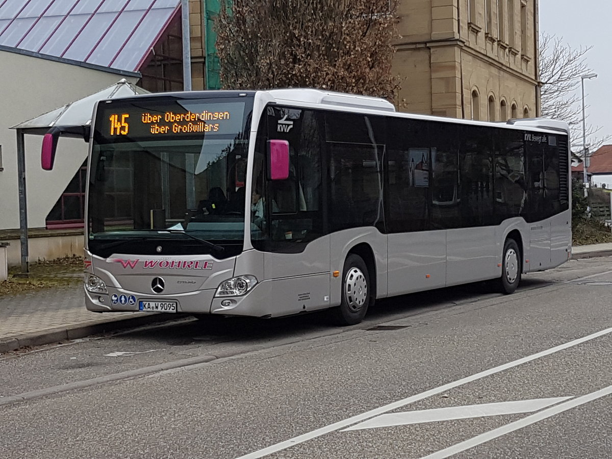 Wöhrle Citaro Ü Euro 6 ohne  Fronthörner , KA-W 9095, am 17.03.2018 im schönen Kürnbach