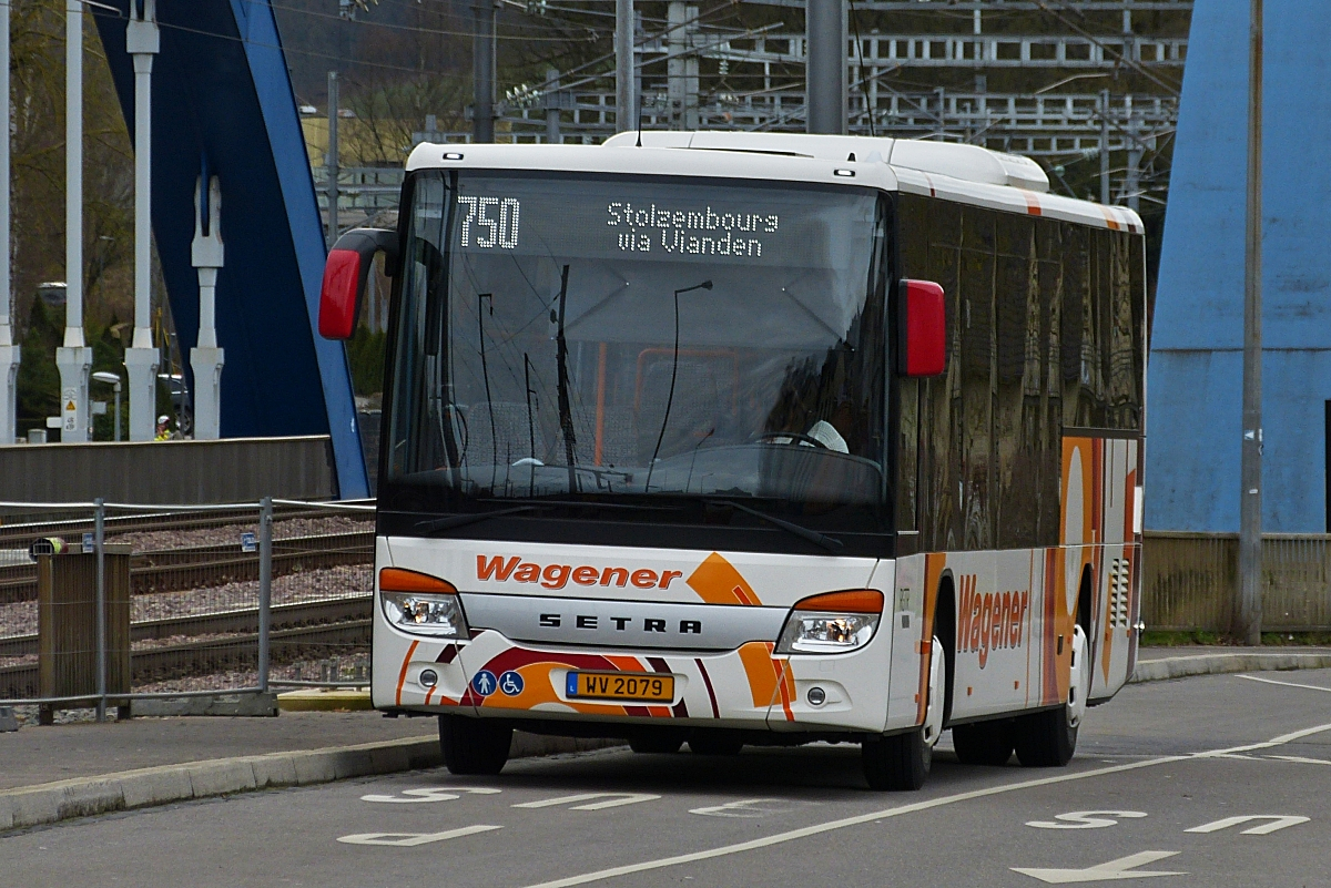 WV 2079, Setra S 416 LE von Voyages Wagener, nahe dem Bahnhof in Ettelbrück.  16.02.2020