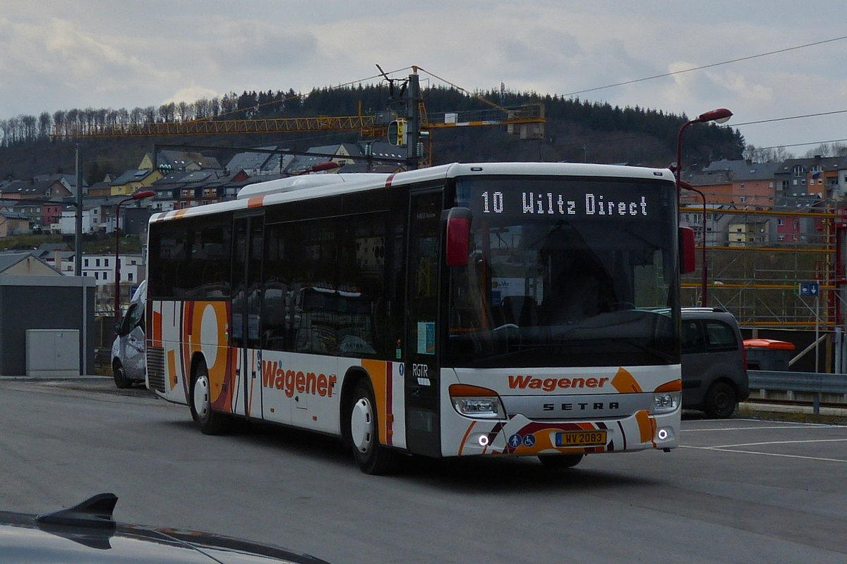 WV 2083, Setra S 415 LE von Voyages Wagener, bedient als SEV Ettelbrück - Wiltz am 14.04.2021. Aufgenommen in Wiltz.