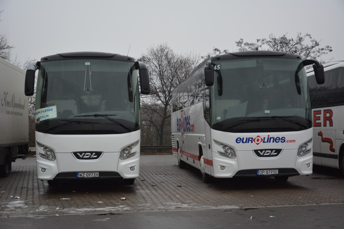 WZ 0972H / OP 8795E (VDL Futura) steht am 31.12.2014 auf dem Rastplatz an der A 115.
