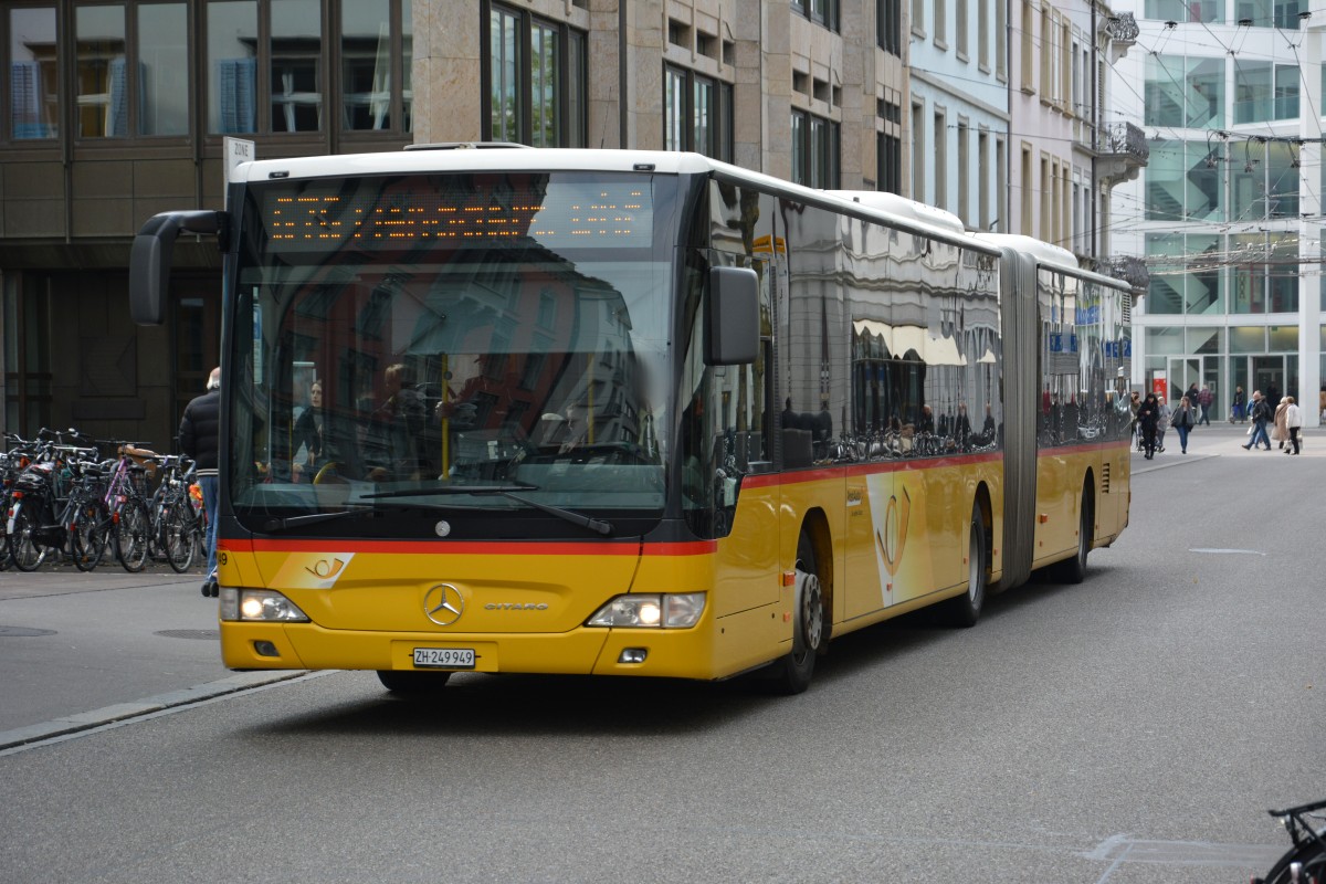 ZH-249949 fährt am 14.10.2015 auf der Linie 676. Aufgenommen in Winterthur Stadthausstrasse / Mercedes Benz Citaro G Facelift.
