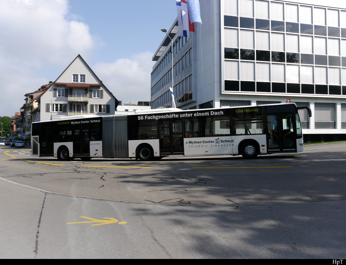 Zugerland - Mercedes Citaro Nr.22 unterwegs in der Stadt Zug am 24.08.2019