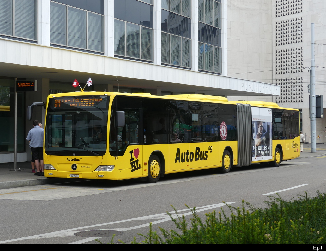 AAGL - Mercedes Citaro Nr.85 unterwegs auf der Linie 81 in der Stadt Basel am 28.08.2022