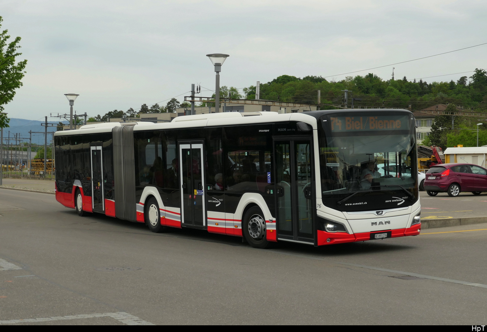 asm Seeland - MAN Lion`s City Hybrid  Nr.76 unterwegs in Lyss am 03.05.2026