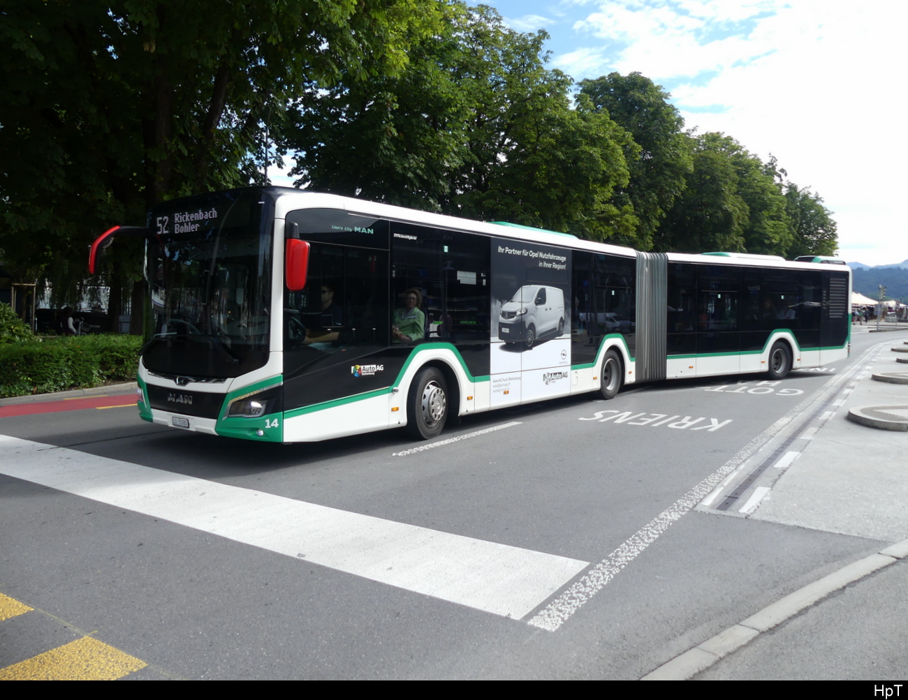 Auto AG Rothenburg AAGR - MAN Lion`s City Hybrid  Nr.14 unterwegs in Luzern am 27.07.2023