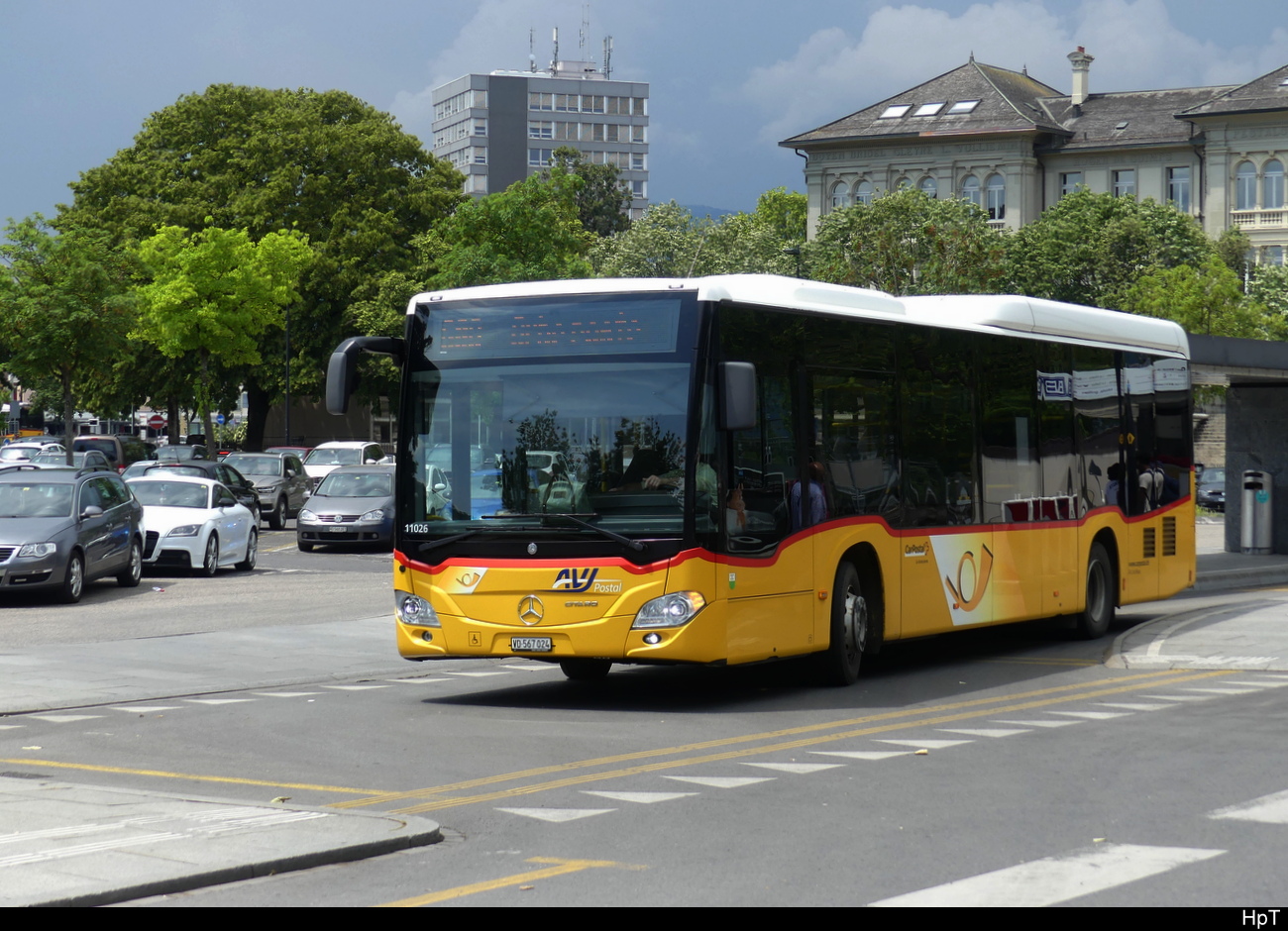 AVJ / Postauto - Mercedes Citaro  VD  567024 unterwegs in Yverdon am 04.06.2023