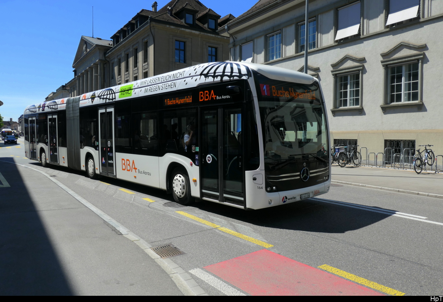 BBA Aarau - Mercedes e Citaro  Nr.164 unterwegs auf der Linie 1 in Aarau am 23.05.2026
