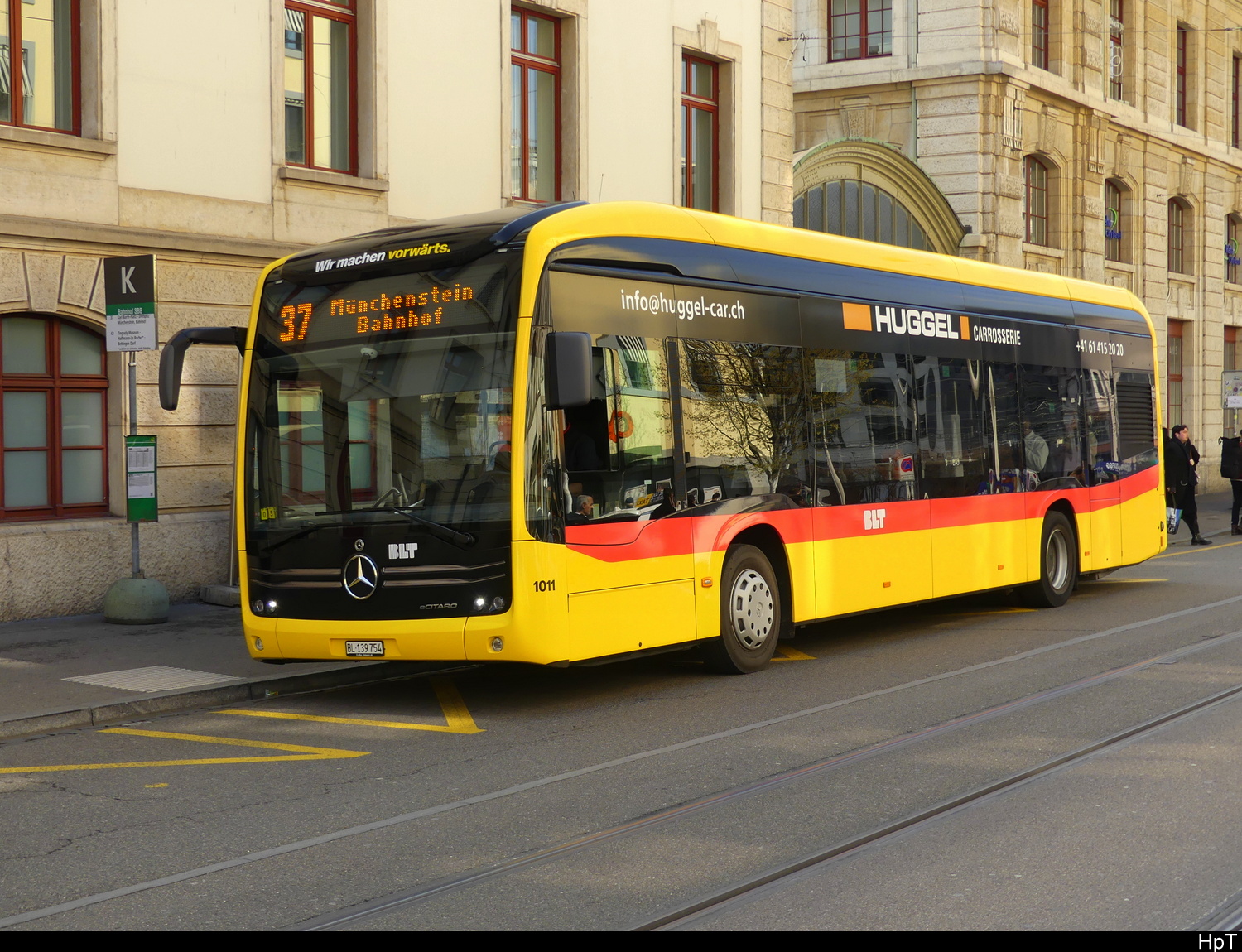 BLT - Mercedes e Citaro  Nr.1011 unterwegs auf der Linie 37 in Basel am 22.03.2026