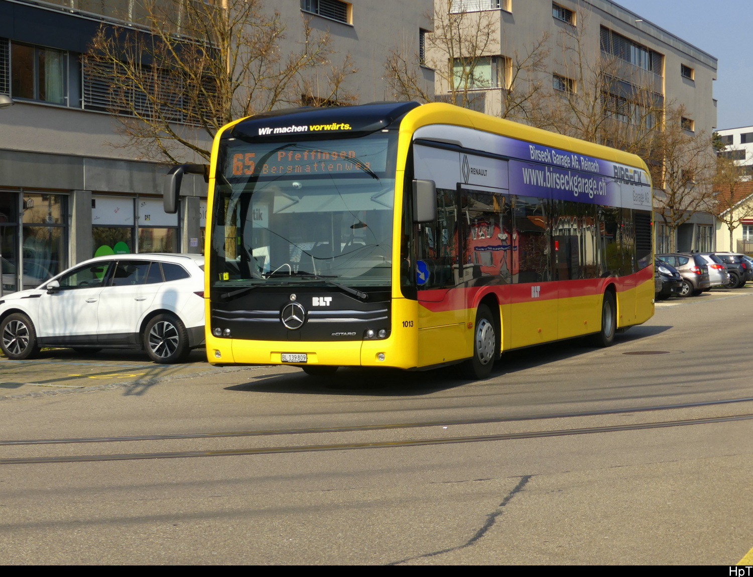BLT - Mercedes e Citaro Nr.1013  unterwegs auf der Linie 65 in Dornach am 22.03.2026