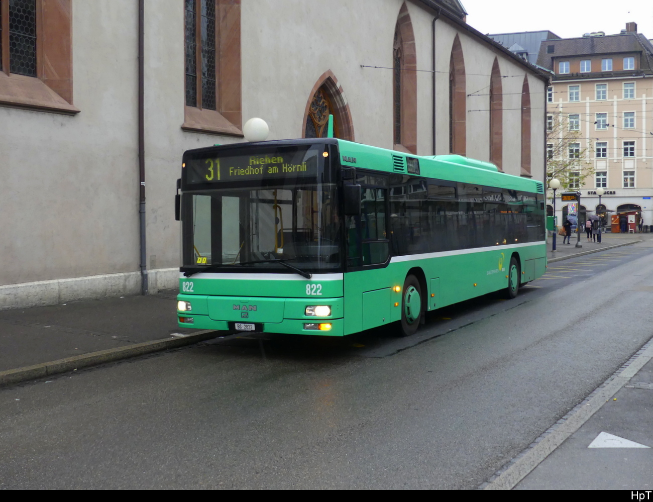 BVB - MAN  Nr.822  BS  2822 unterwegs auf der Linie 31 in Basel am 04.12.2022