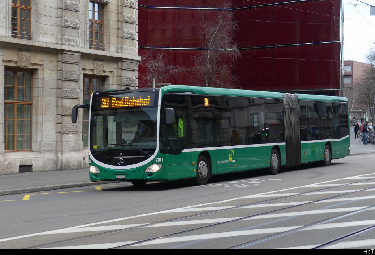 BVB - Mercedes Citaro Nr.7013  BS 99313 unterwegs in Basel am 19.03.2023