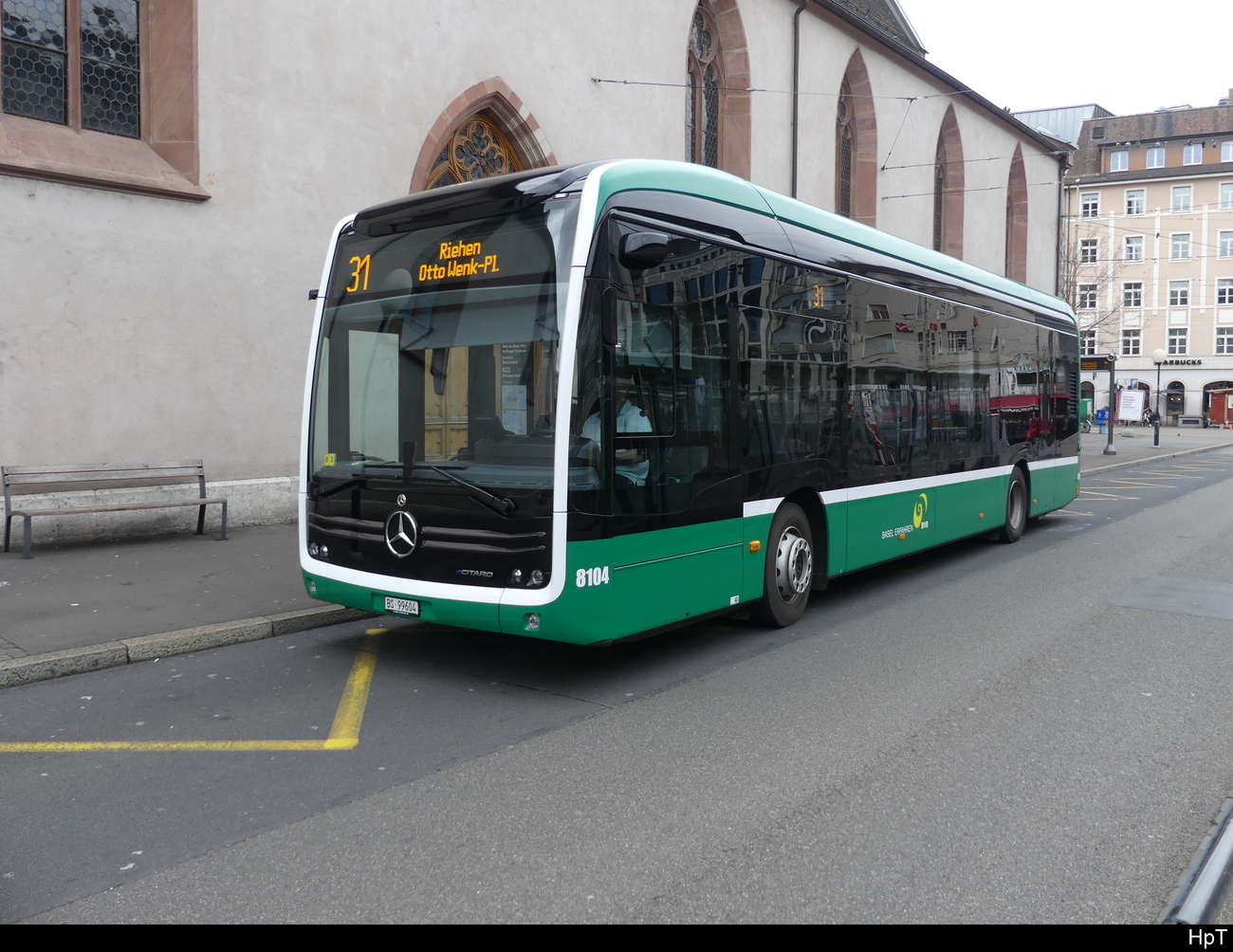 BVB - Mercedes e Citaro Nr.8104  BS 99604 unterwegs in Basel am 19.03.2023