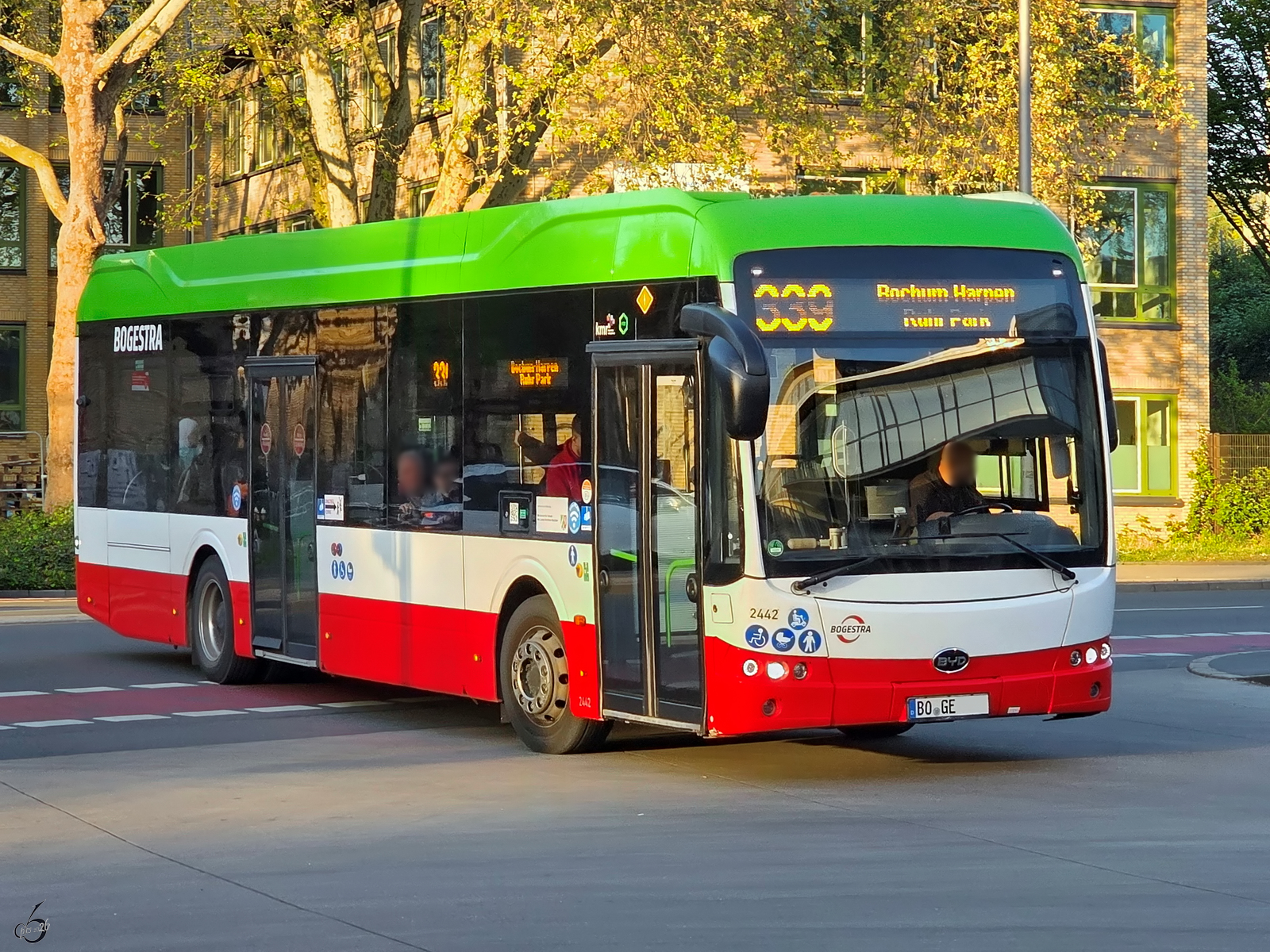 Ein Elektrobus von BYD, so gesehen Ende April 2026 in Bochum.