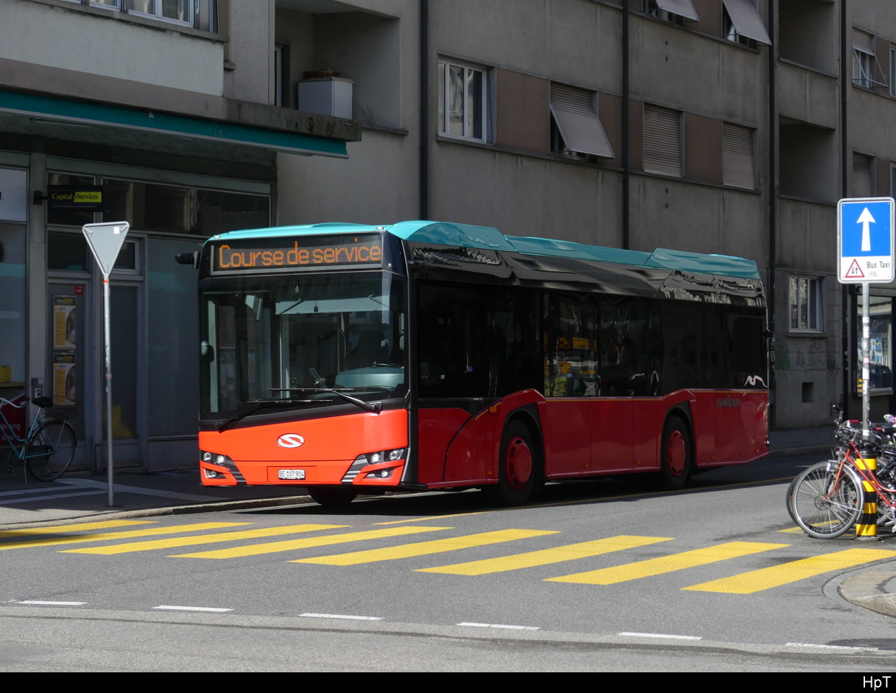 Funi Car Biel - Solaris Urbino  BE  107904 unterwegs in Biel am 12.03.2023
