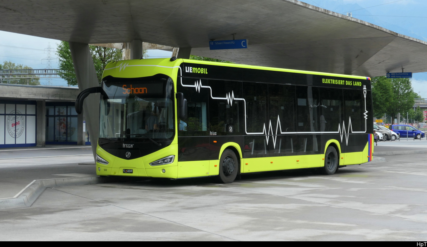 LieMobil - Irizar iebus electric Nr.502 bei der Bushaltestelle in Buchs/SG am 26.07.2026