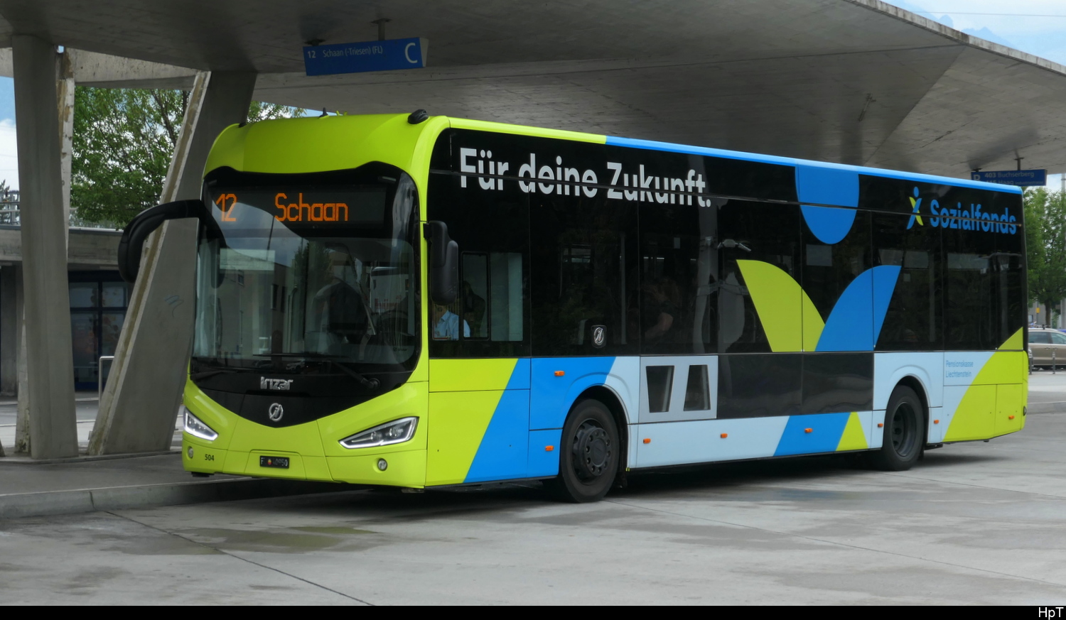 LieMobil - Irizar iebus electric Nr.504 bei der Bushaltestelle in Buchs/SG am 26.07.2026