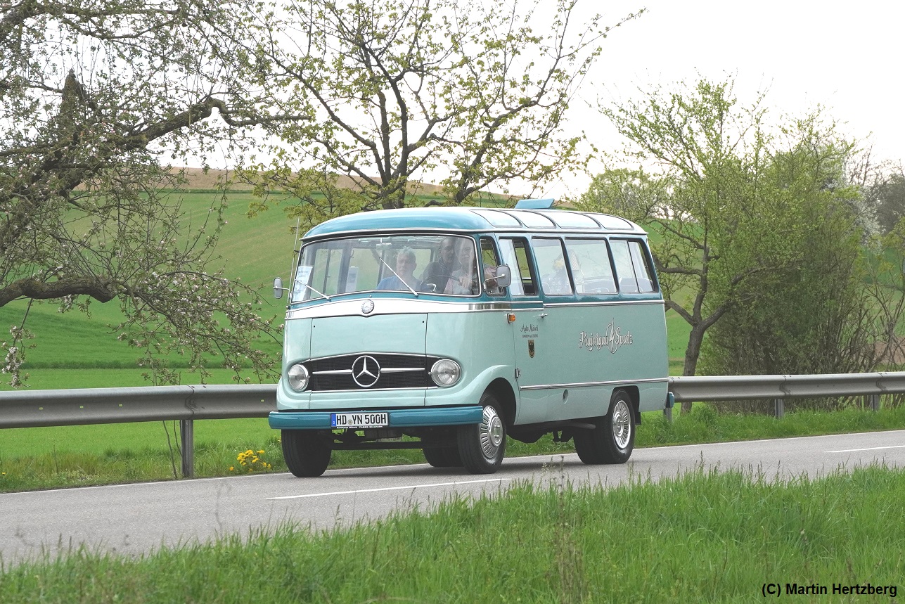 Mercedes O 319 Bj. 1960  Kraichgau Spatz , 6. Europatreffen historischer Omnibusse in Sinsheim/Speyer April 2023