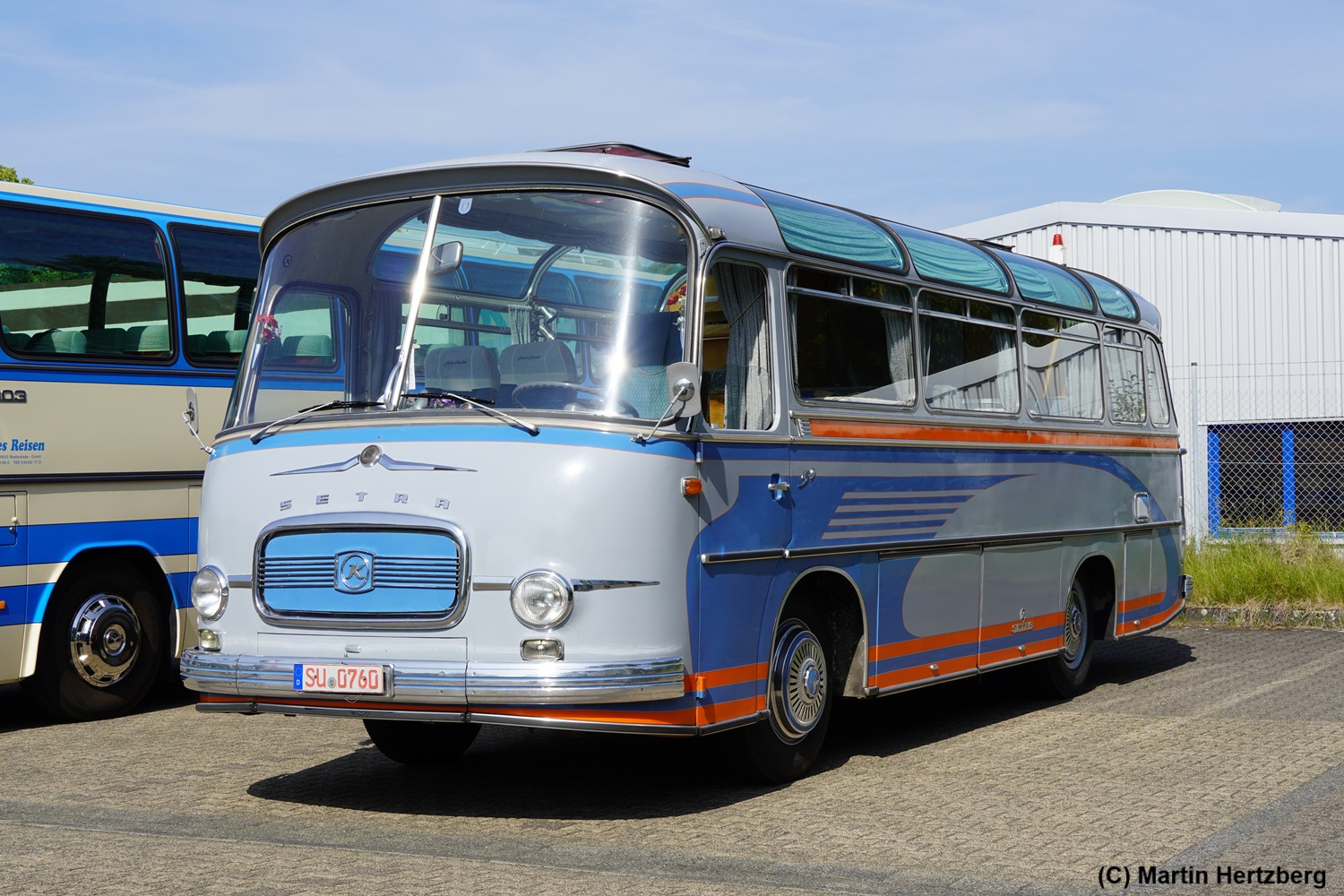 Oldtimer Setra S 9 Bj. 1964, 130 Jahre Motor-Omnibus Jubiläum Netphen Juni 2025