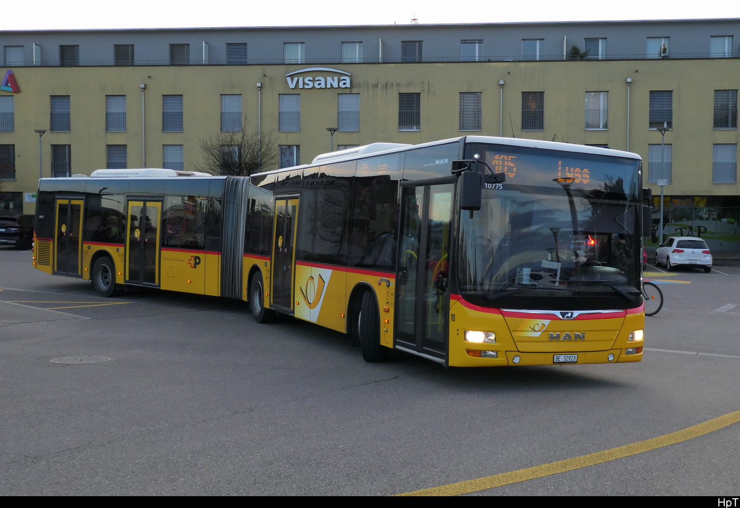 Postauto - MAN Lion`s City  BE  32923 unterwegs in Lyss am 02.12.2025