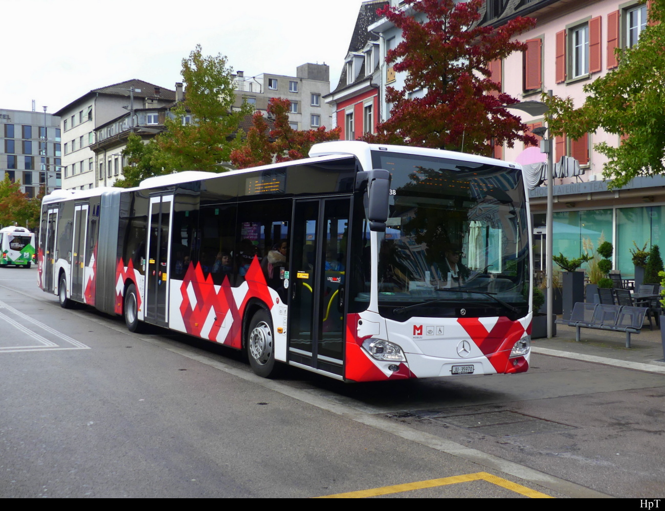 Postauto - Mercedes Citaro JU 35970 Unterwegs in Delémont am 29.09.2022